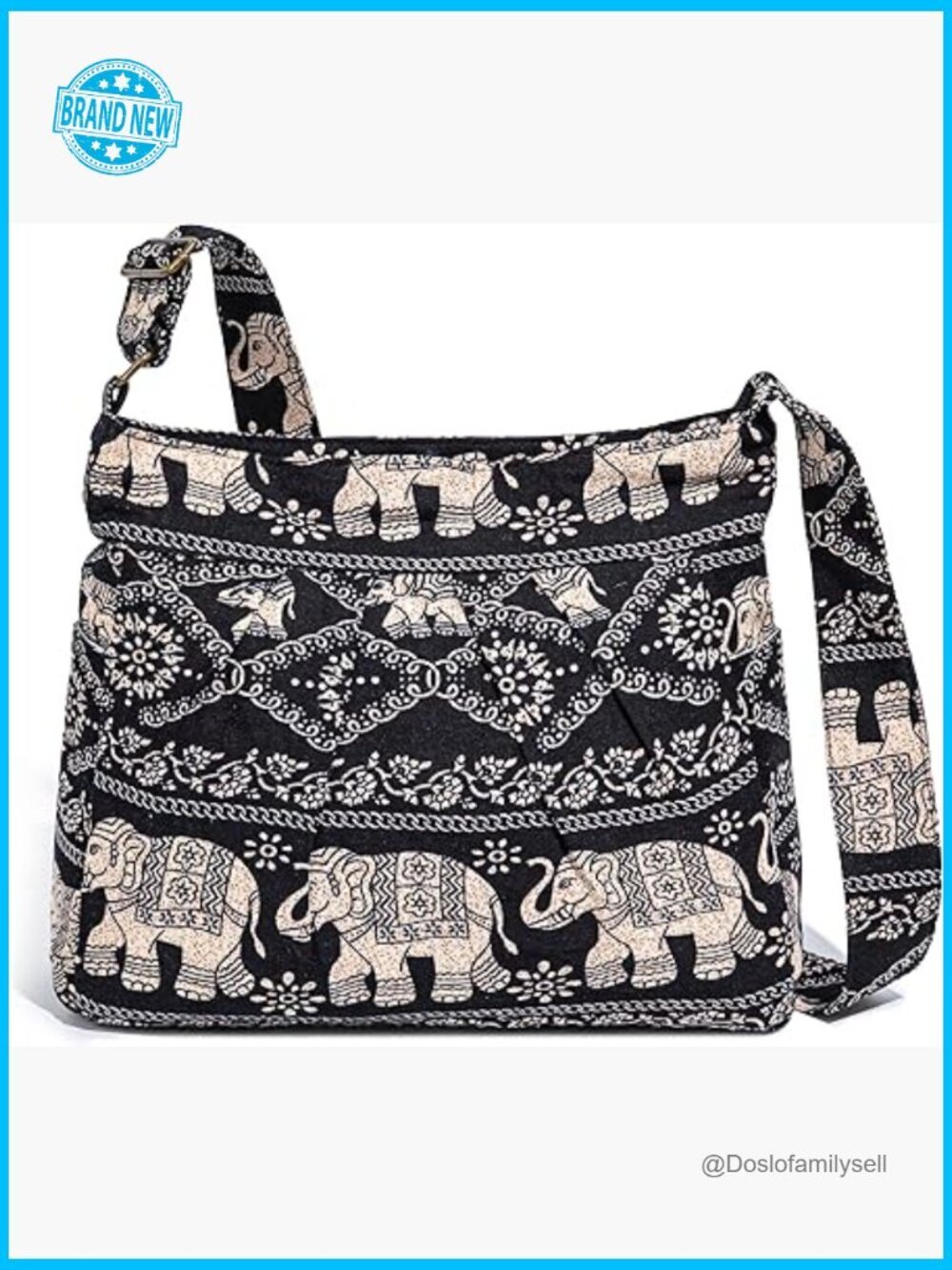Retro Hippie Hobo Boho Canvas Crossbody Shoulder Bag